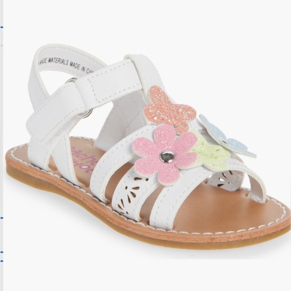 NEW…Rachel Shoes Glitter Floral Sandals